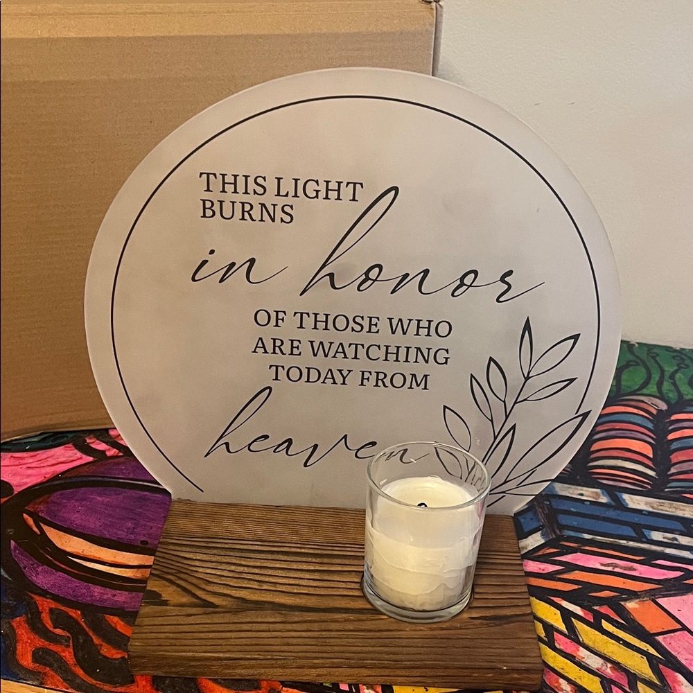 Memorial Candle Holder with Inspirational Message